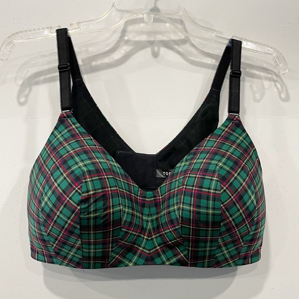 Torrid Womens Plus Size 40d Plaid Dream Wire-Free Bra Back Hooks Padded Cups
